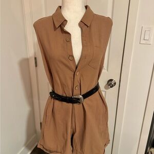 Sassy Hills Fashion Brown Jumpsuit (belt not included)